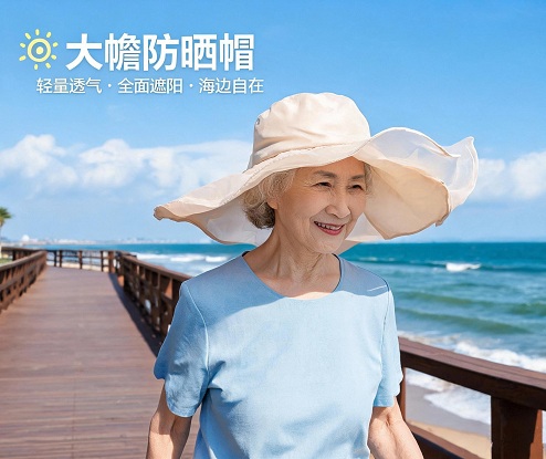 Wide Brim UV Protection Sun Hat & Shawl